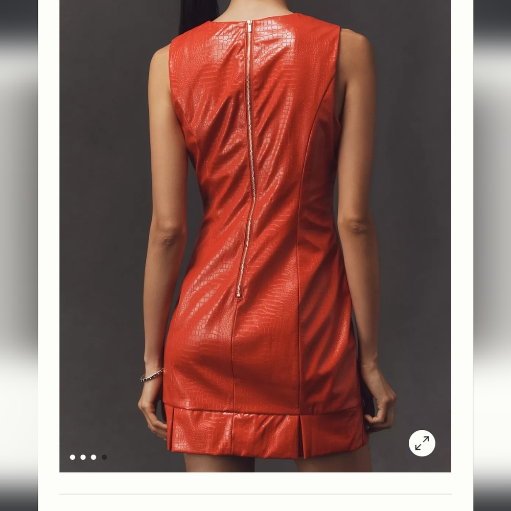 Siempre x Anthropologie Sleeveless Faux Leather Mini Dress - Picture 4 of 9